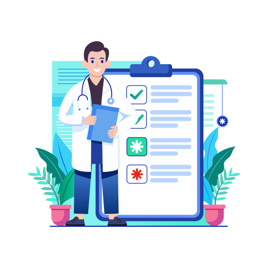 Medical Query, Consultation, Doctor, Psychiatrist, Healthcare illustration