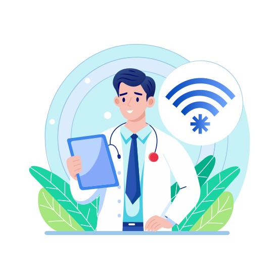 Online Doctor, Teleconsultation, Physician, Professional, Medical illustration