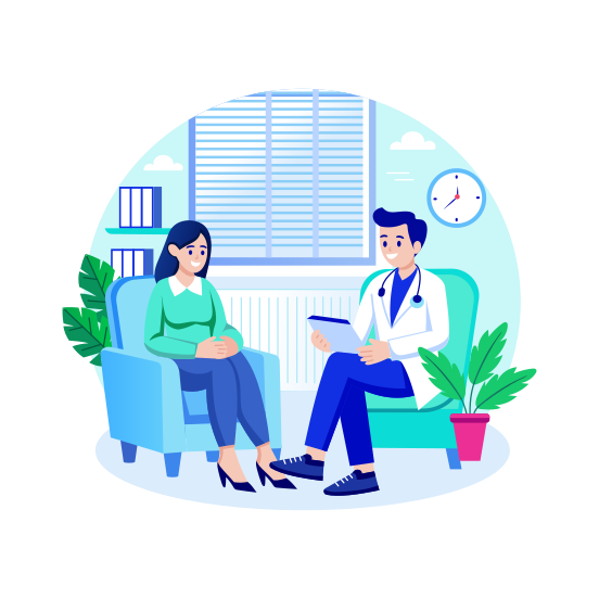 Psychologist Appointment, Consultation, Conversation, Doctor, Therapy illustration