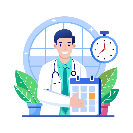 Reschedule Appointment, Planner, Reminder, Doctor, Medical illustration