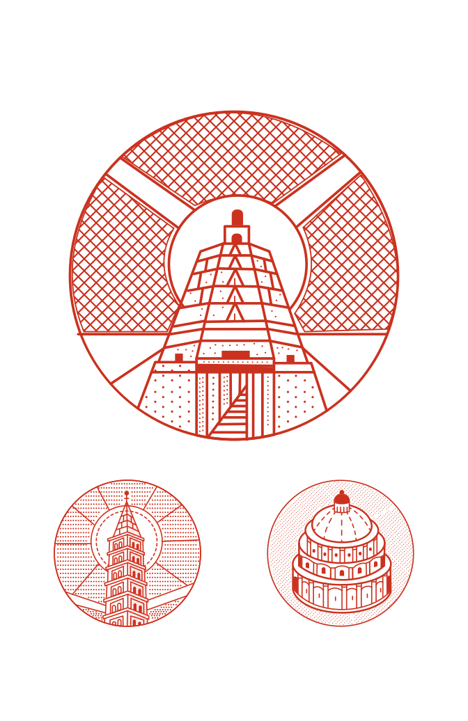 Worlds Famous Landmark Illustrations Large Set Preview