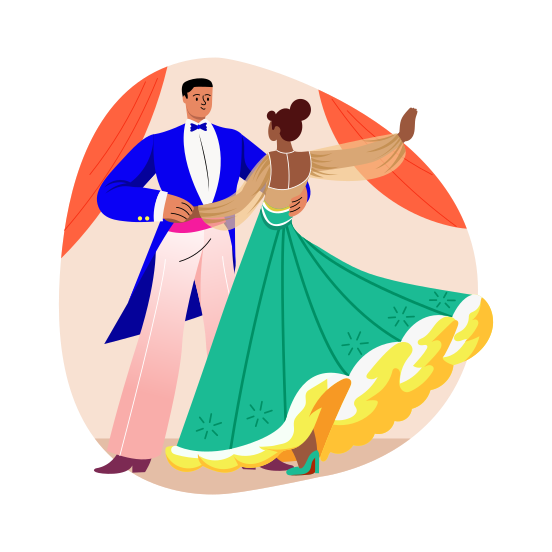 Ballroom Dance, Couple, Performing, Artists, Choreography illustration