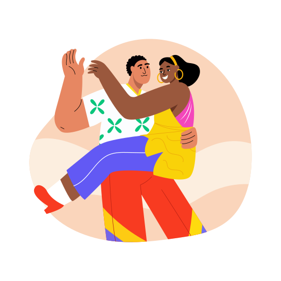 Ballroom Pair, Couple, Romantic, Dancing, Performing illustration