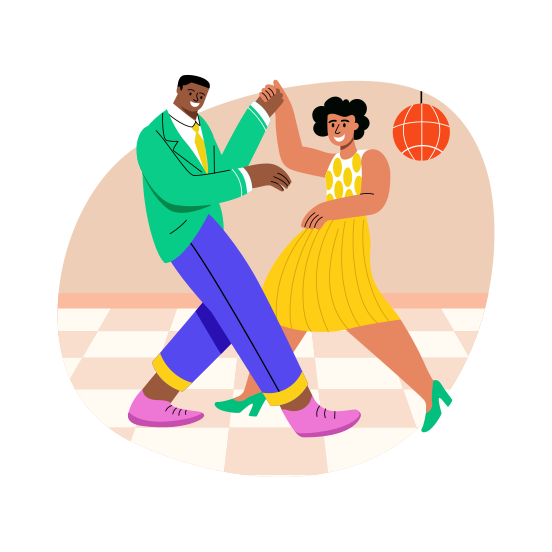 Couple Dance, Romantic, Performing, Artists, Choreography illustration