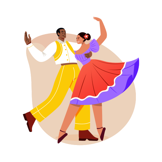 Couple Performance, Dancing, Artists, Choreography, Celebration illustration