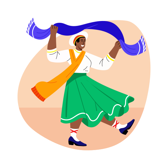 Cultural Performance, Dancing, Artist, Choreography, Female Dancer illustration