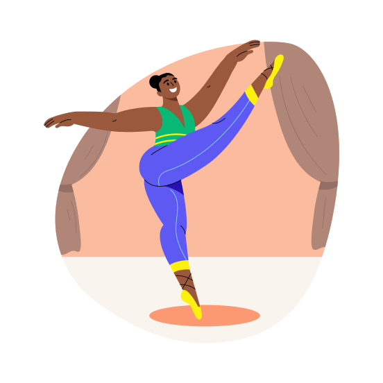 Dance Kick, Posing, Performing, Artist, Choreography illustration