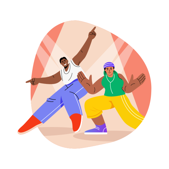 Dancing Battle, Breakdancing, Performing, Artists, Choreography illustration