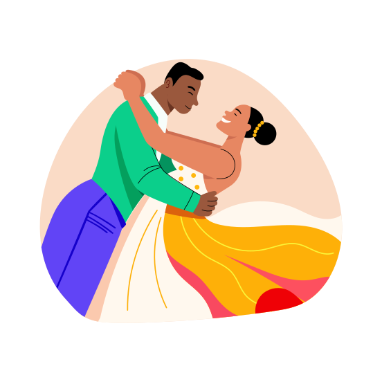 Dancing Partners, Couple, Performing, Artists, Choreography illustration