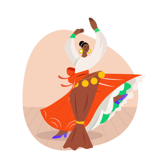 Flamenco Dance, Traditional, Performing, Artist, Choreography illustration