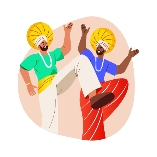Folk Dancing, Traditional, Performing, Artists, Enjoying illustration