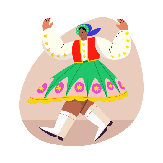Folk Performance, Cultural, Dancing, Artist, Choreography illustration