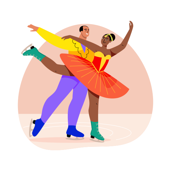 Ice Dancing, Couple, Performing, Artists, Choreography illustration
