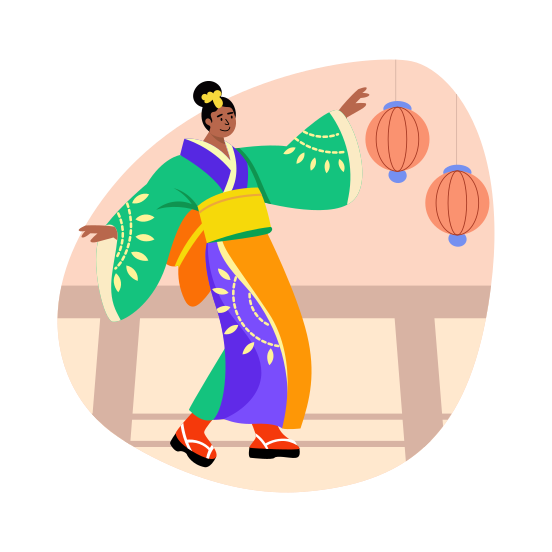 Japanese Dace, Traditional, Performing, Artist, Choreography illustration