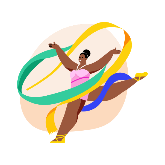 Ribbon Dance, Performing, Artist, Choreography, Female Dancer illustration