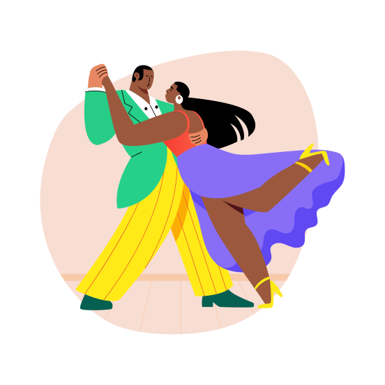 Romantic Dance, Couple, Performing, Artists, Choreography illustration