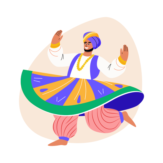 Sikh Dance, Traditional, Cultural, Performing, Artist, illustration