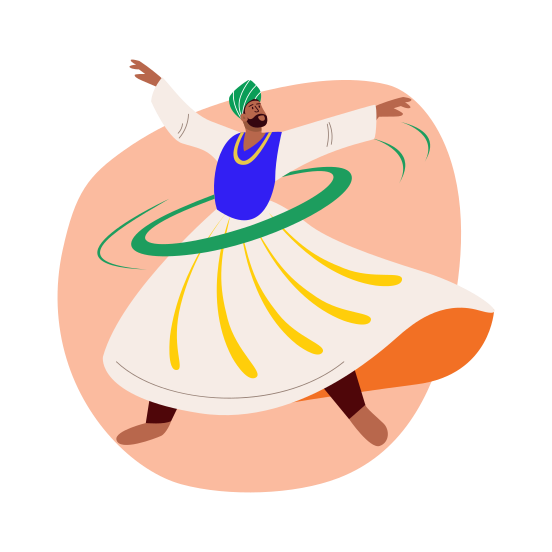 Sufi Dance, Cultural, Performing, Artist, Choreography illustration