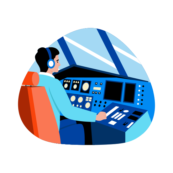 Aircraft Control, Operating, Aviation, Engineer, Professional illustration