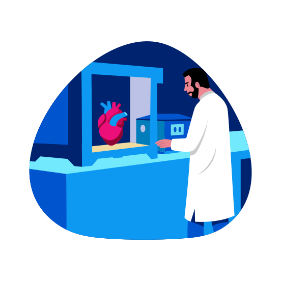 Bioprinting, Biochemist, Bioengineering, Lab Technician, Medical Engineer illustration