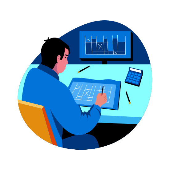 Calculation, Engineer, Expert, Professional, Studying, illustration