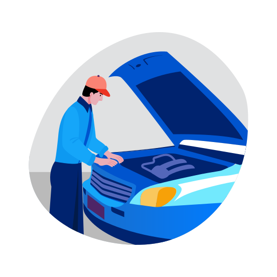 Car Checking, Repairing, Technician, Engineer, Worker illustration