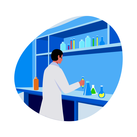 Chemical Engineering, Researcher, Chemist, Lab Worker, Experiment illustration