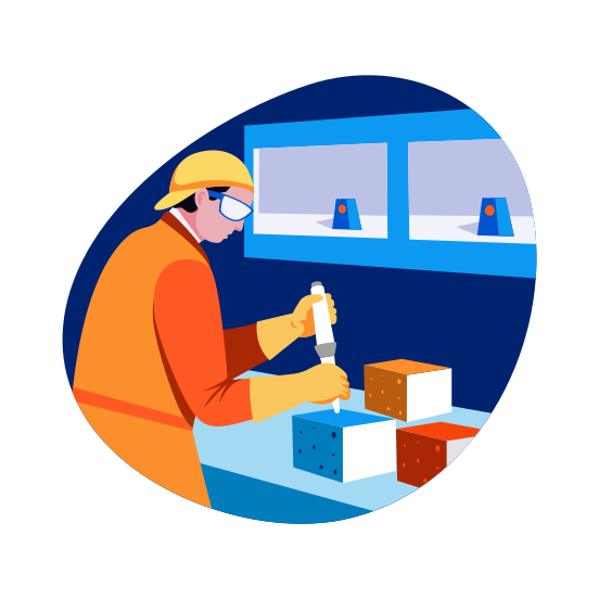 Concrete Testing, Architect, Civil Engineer, Construction, Worker illustration