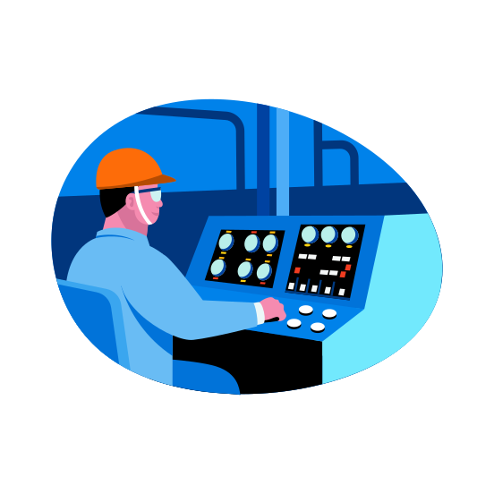Control Panel, Operating, Controlling, Worker, Technician illustration