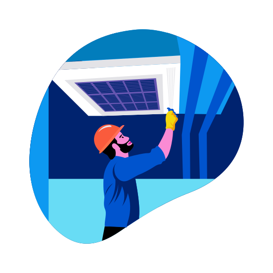 Duct Cleaning, Mechanical, Engineer, Worker, Profession illustration