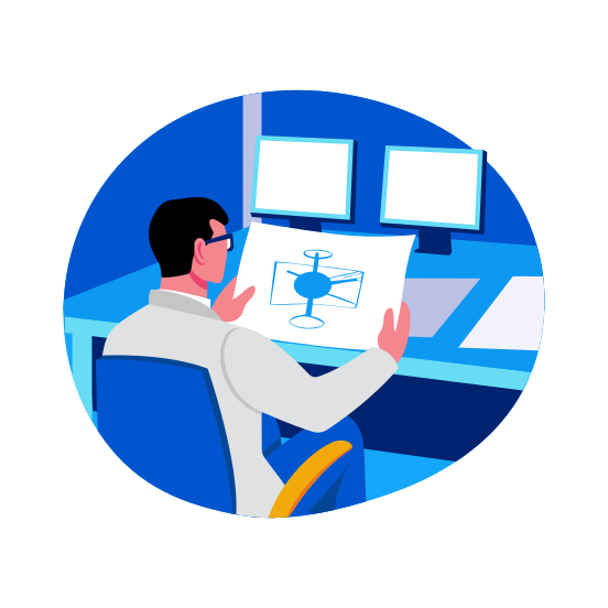 Engineer Plan, Prototype, Blueprint, Drawing, Sketching illustration