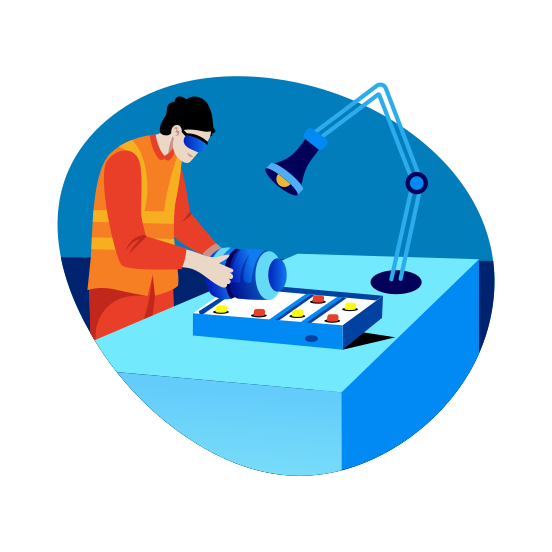 Engineering Working, Mechanical, Technician, Expert, Character illustration