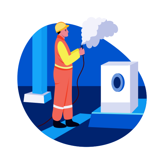 Gas Leak, Mechanical, Engineer, Worker, Profession illustration