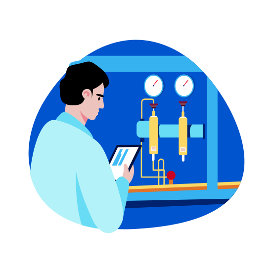 Hydraulic System, Mechanical, Inspection, Pressure, Engineer illustration