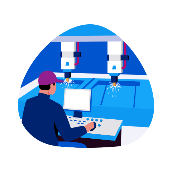 Industrial Engineer, Cnc Operator, Technician, Mechanical Engineer illustration