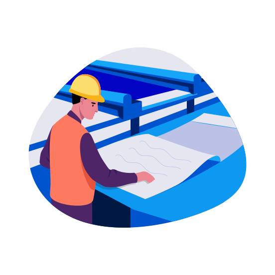 Industrial Worker, Manufacturer, Planner, Engineer, Professional illustration