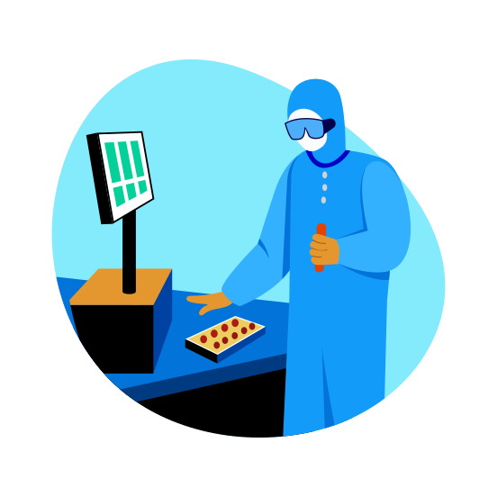 Microchip Development, Tech Expert, Technologist, Engineer, Nanotechnology illustration