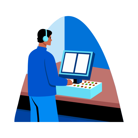 Operator, Controlling, Technician, Worker, Engineer illustration