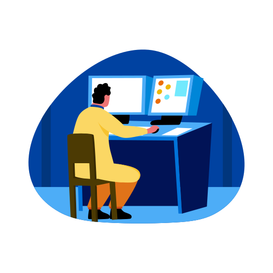 Optimizing, Operating, Controlling, Engineer, Technician illustration