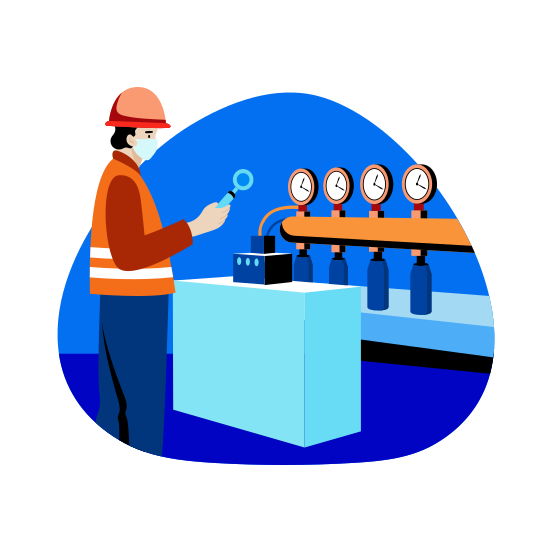 Pipeline Inspection, Technician, Worker, Civil Engineering, Professional illustration