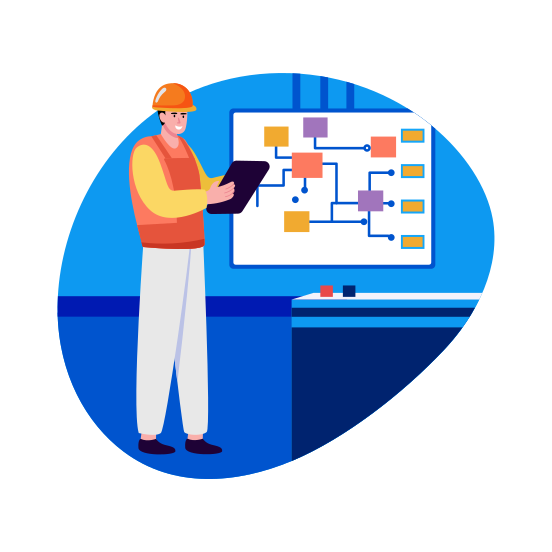 Planning, Strategy, Engineer, Worker, Expert illustration