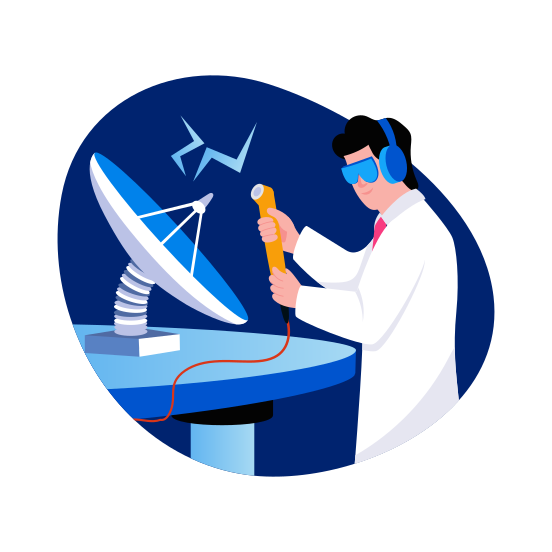 Satellite Testing, Astronautics, Technician, Engineering, Expert illustration