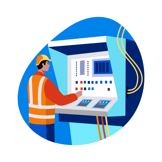 Technician, Electrical, Worker, Operating, Engineering illustration