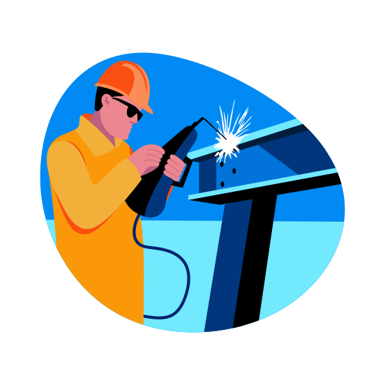 Welding Torch, Soldering, Engineer, Construction Worker, Profession illustration