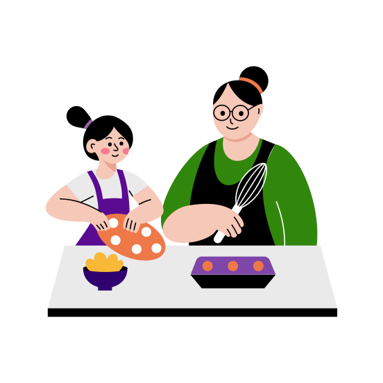 Baking, Food, Preparing, Cooking, Activity illustration