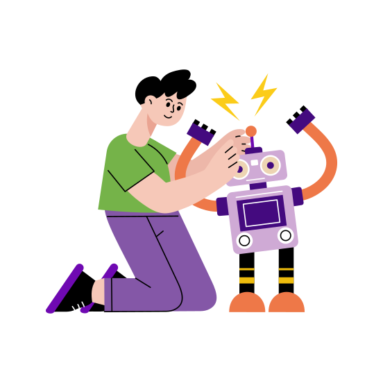 Building Bot, Engineering, Creative, Technology, Inventing illustration