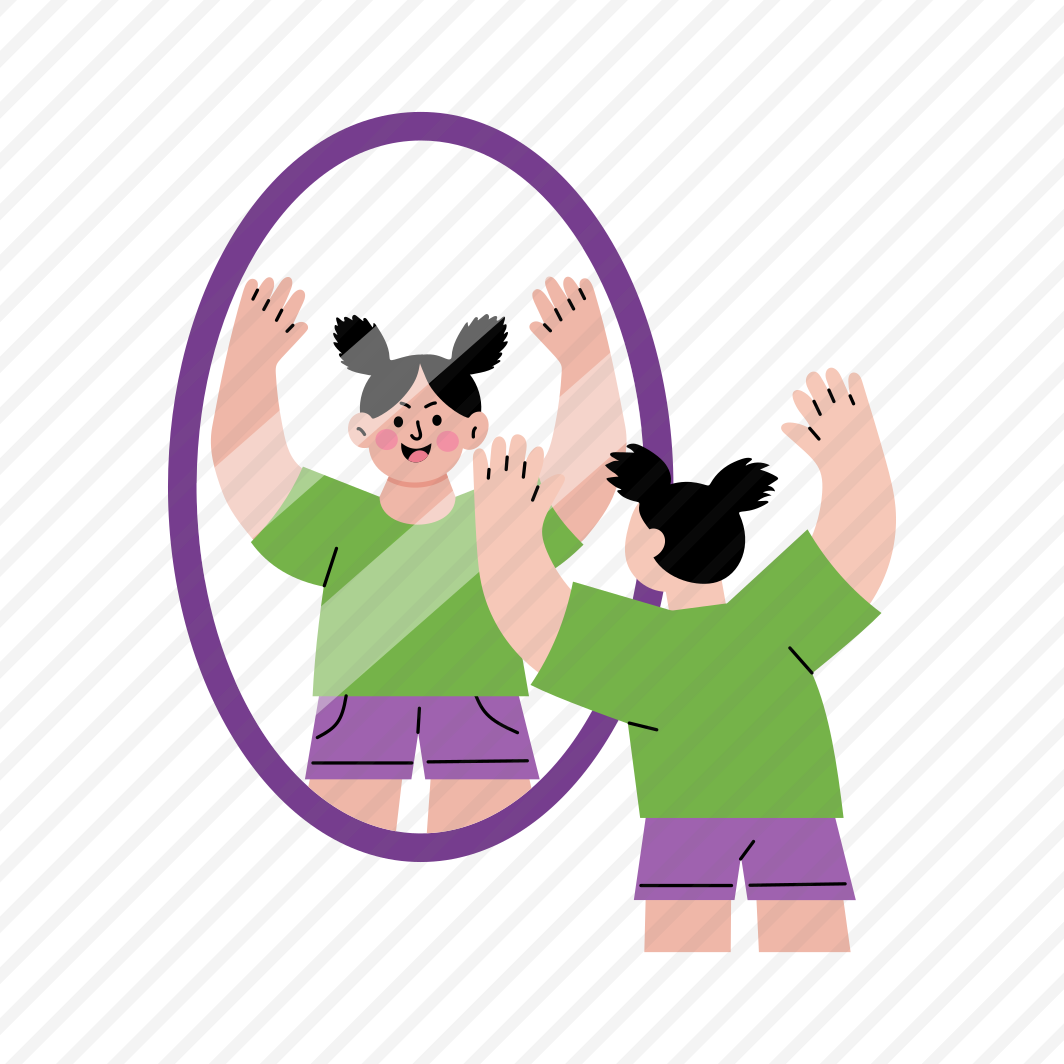Child Reflection, Looking, Happy, Mirror, Kid preview