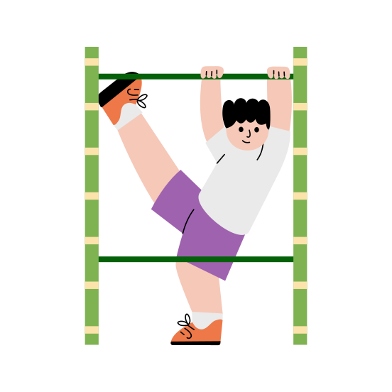 Childhood Fun, Climbing, Monkey Bars, Outdoor, Activity illustration