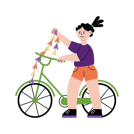 Decorating Cycle, Fun, Bicycle, Activity, Vehicle illustration