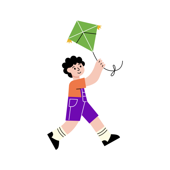Flying Kite, Playing, Fun, Activity, Happy illustration